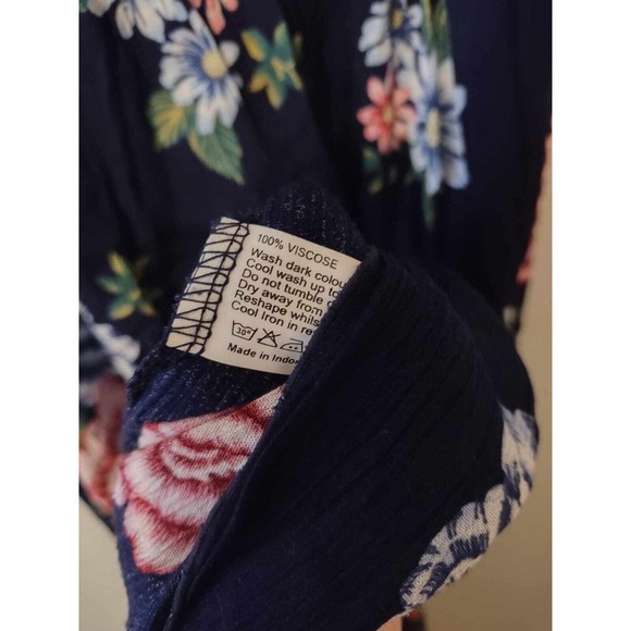 Ruby Rocks Blue Floral Maxi Dress With Slit Size Medium - Picture 4 of 7